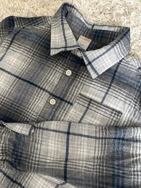 Boys Gymboree Blue and Gray Plaid Shirt Medium (7-8)